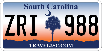 SC license plate ZRI988