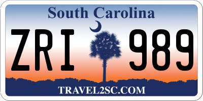 SC license plate ZRI989