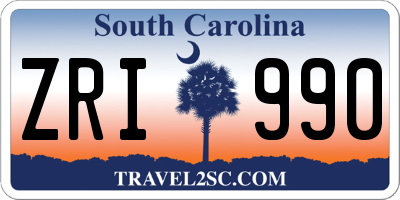 SC license plate ZRI990