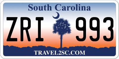 SC license plate ZRI993