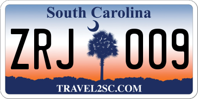 SC license plate ZRJ009