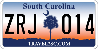 SC license plate ZRJ014