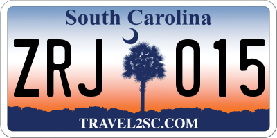 SC license plate ZRJ015