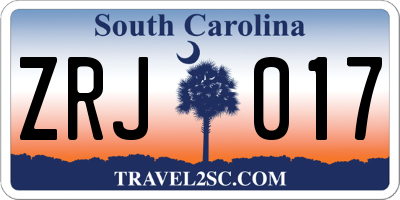 SC license plate ZRJ017