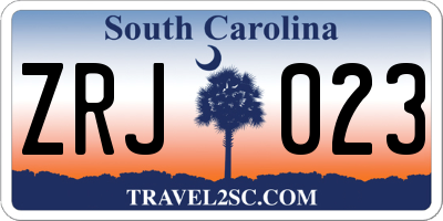 SC license plate ZRJ023