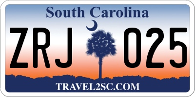 SC license plate ZRJ025