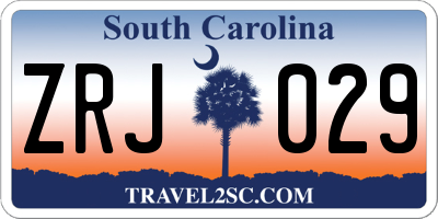 SC license plate ZRJ029