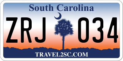 SC license plate ZRJ034