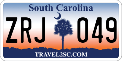 SC license plate ZRJ049