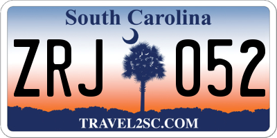 SC license plate ZRJ052