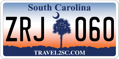 SC license plate ZRJ060