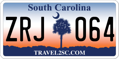 SC license plate ZRJ064