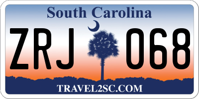 SC license plate ZRJ068