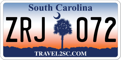 SC license plate ZRJ072