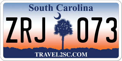 SC license plate ZRJ073