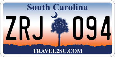 SC license plate ZRJ094