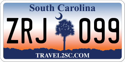 SC license plate ZRJ099