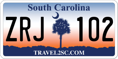 SC license plate ZRJ102