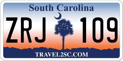 SC license plate ZRJ109