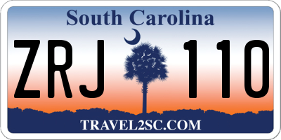 SC license plate ZRJ110