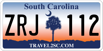 SC license plate ZRJ112