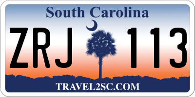 SC license plate ZRJ113
