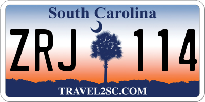 SC license plate ZRJ114