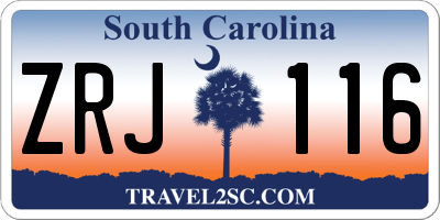 SC license plate ZRJ116