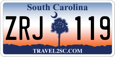 SC license plate ZRJ119