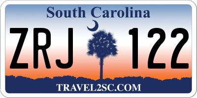 SC license plate ZRJ122