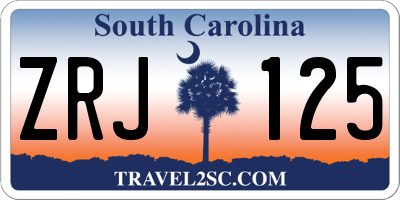 SC license plate ZRJ125