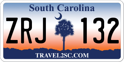 SC license plate ZRJ132