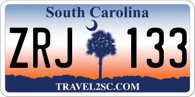 SC license plate ZRJ133