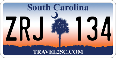 SC license plate ZRJ134