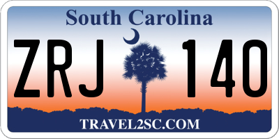 SC license plate ZRJ140