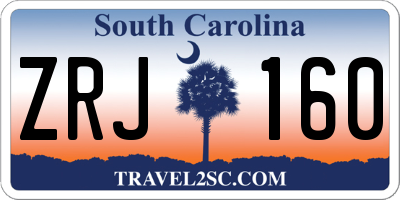 SC license plate ZRJ160