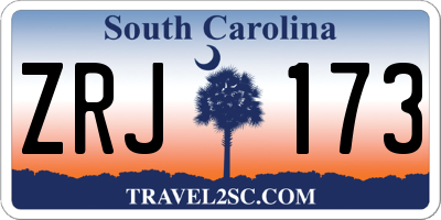 SC license plate ZRJ173