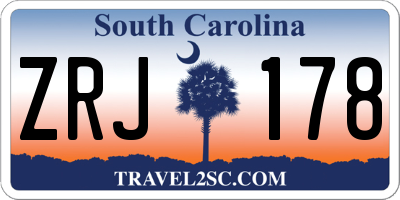SC license plate ZRJ178