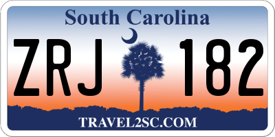 SC license plate ZRJ182