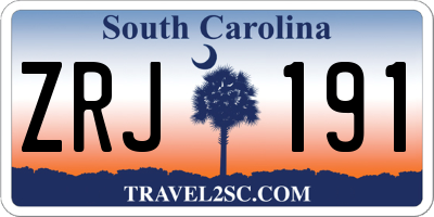 SC license plate ZRJ191