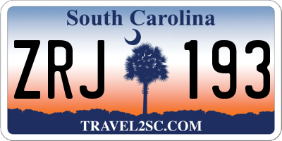 SC license plate ZRJ193