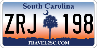 SC license plate ZRJ198