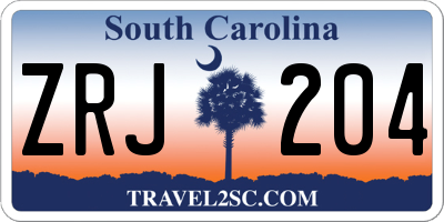 SC license plate ZRJ204