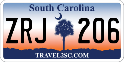 SC license plate ZRJ206