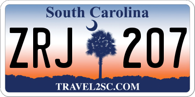 SC license plate ZRJ207