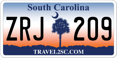 SC license plate ZRJ209