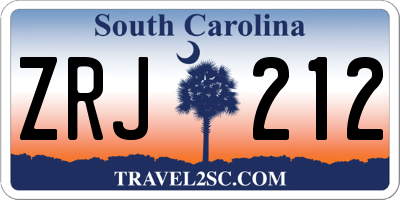 SC license plate ZRJ212