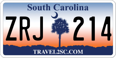 SC license plate ZRJ214