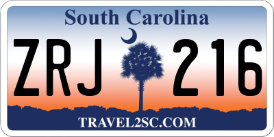 SC license plate ZRJ216