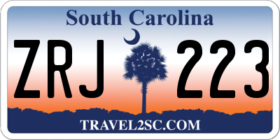 SC license plate ZRJ223